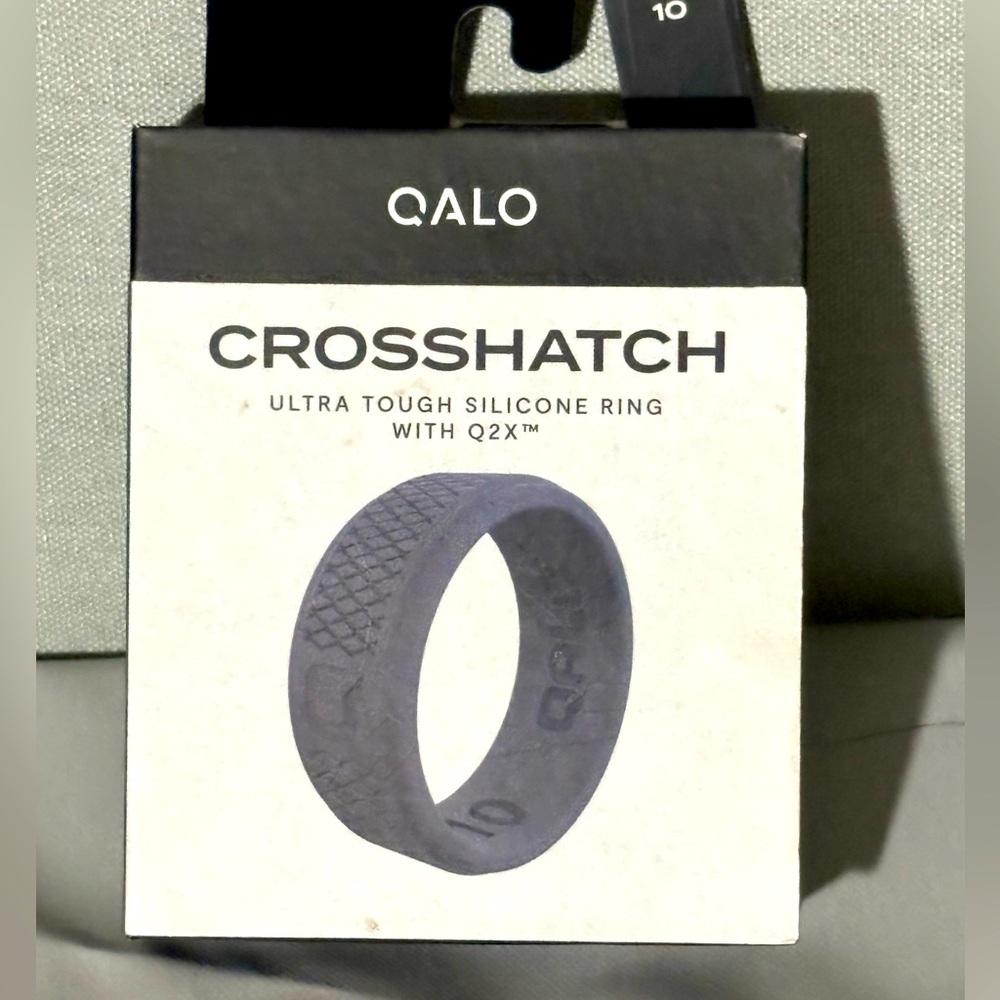 ALO Yoga Crosshatch Silicone Ring - Dark Gray size 10